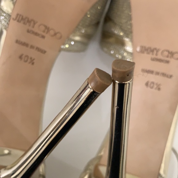 Jimmy Choo Gold Platform Heels Size 40.5 - Picture 9 of 12
